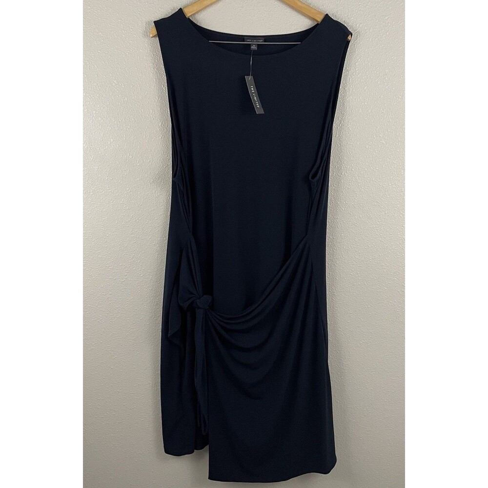 The Limited Womens Plus 2X Navy Dating Tie Boatneck Sleeveless Dress Capsule
